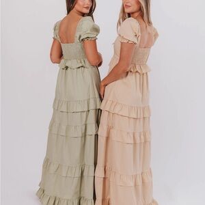 Tiered maxi dress (tan) NEW